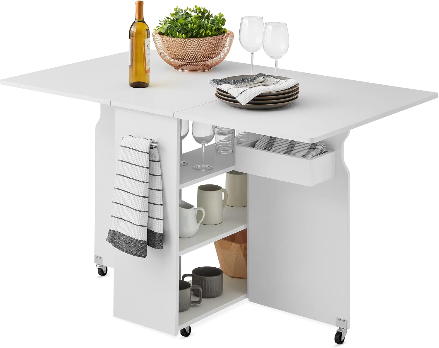 Commercial Kitchen Prep Table - Folding Dining Table, Multipurpose Space Saving