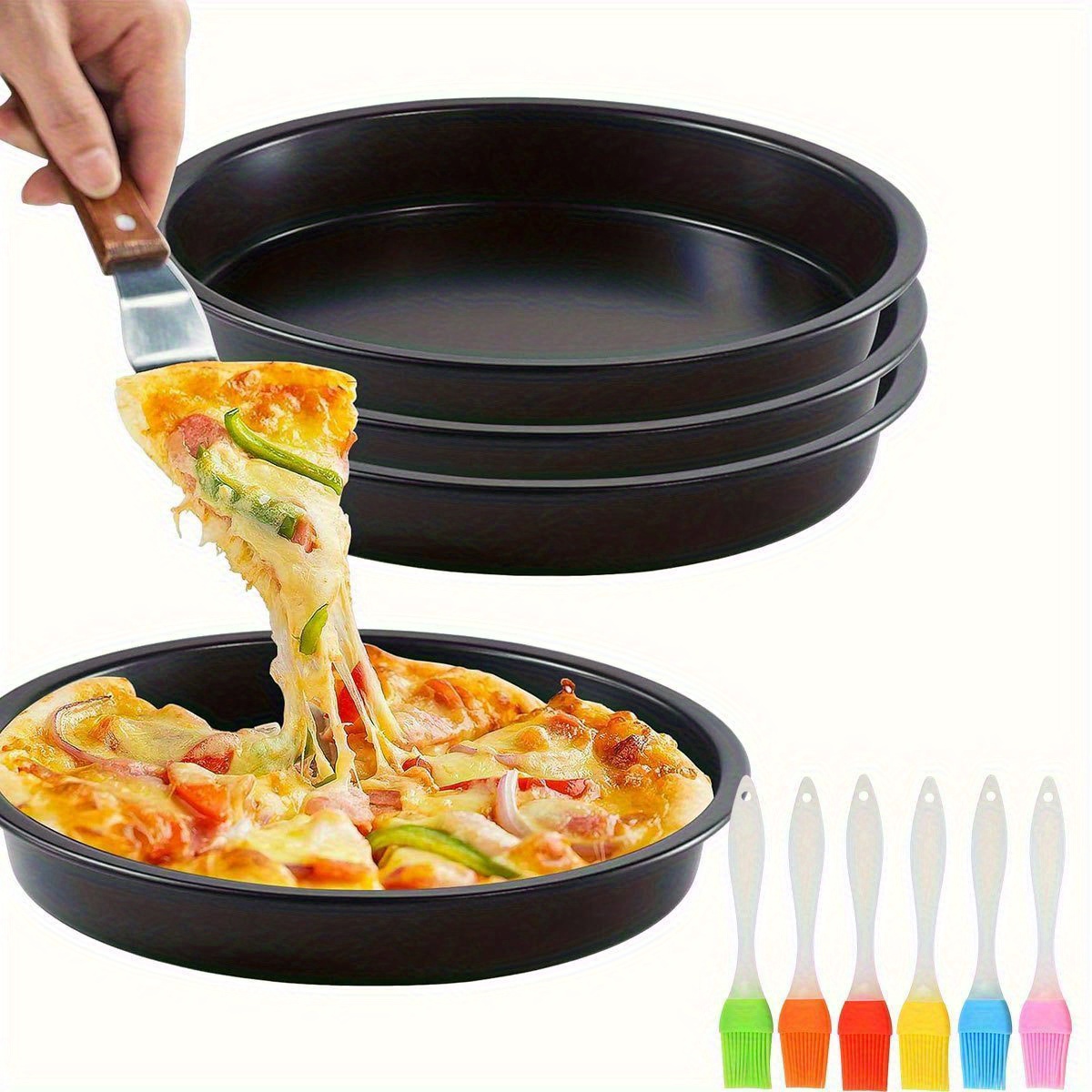 Pizza Conveyor Oven - 6/8/9/10inch Non-Stick Pizza Tray Round Carbon