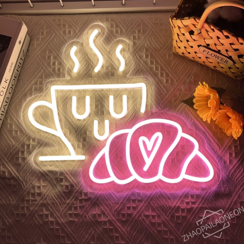 Commercial Kitchen Light - Coffee Bread Neon Sign Croissant Neon