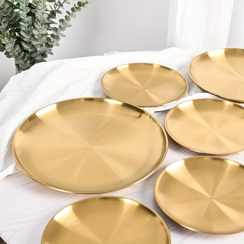 Pizza Conveyor Oven - 2pcs, Golden Pizza Plates, Stainless Steel