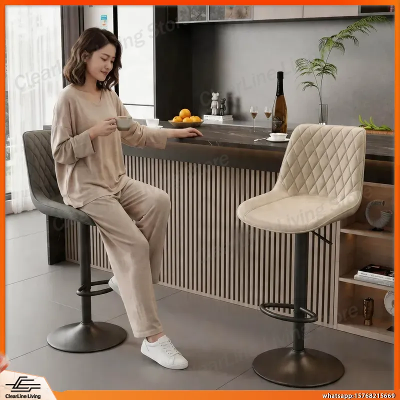 Commercial Kitchen Light - Adjustable Height Swivel Bar Stool with