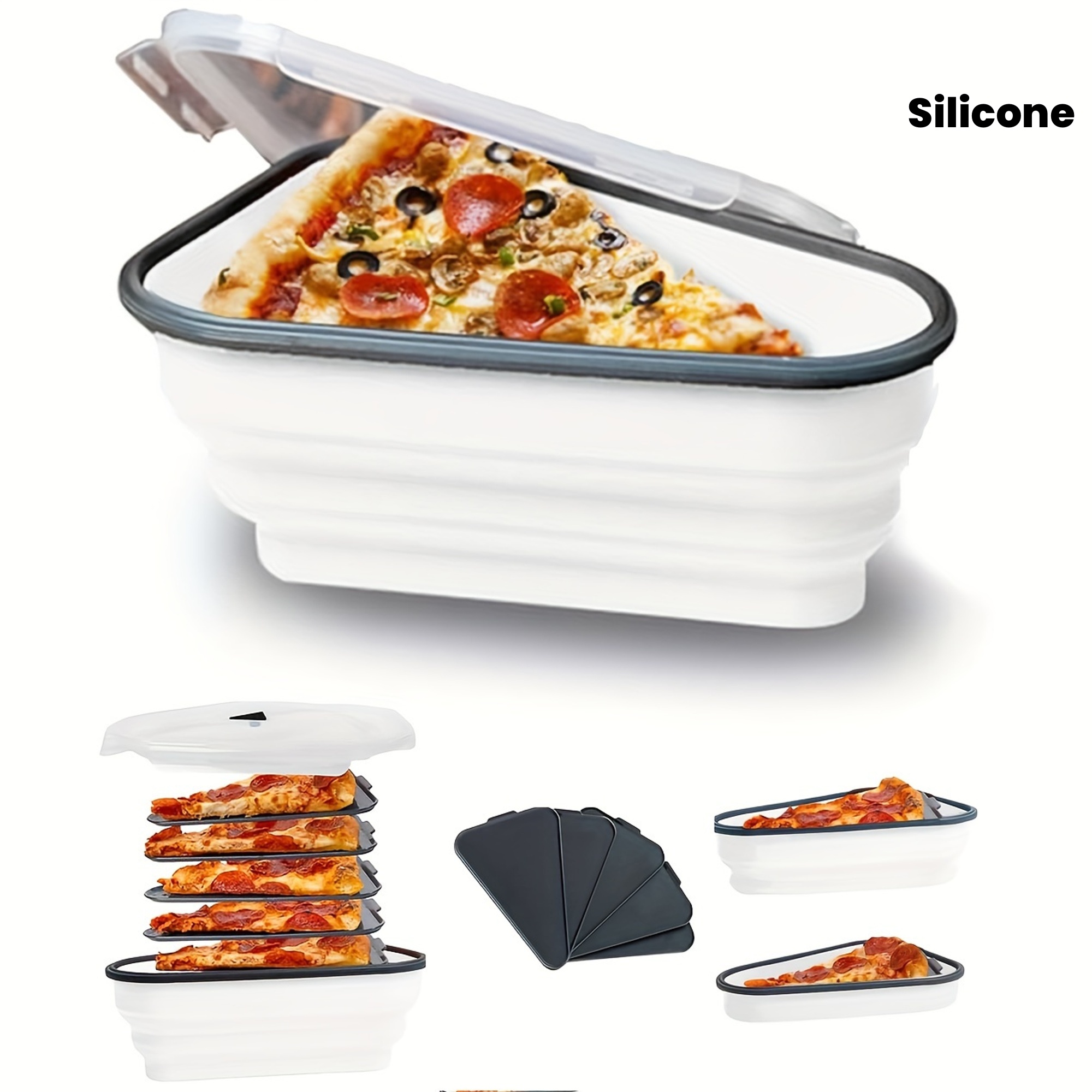 Pizza Conveyor Oven - 1pc Space-Saving Silicone Pizza Storage Container