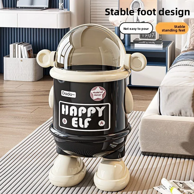 Commercial Kitchen Trash Can - Cartoon household flip trash can, kitchen,