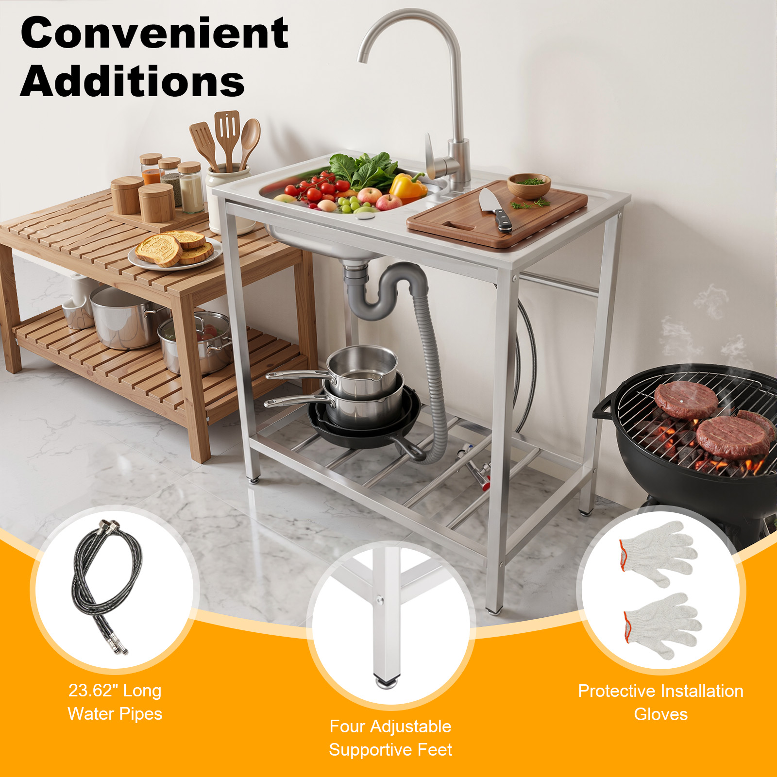 Stainless Steel Sink Free Stan - огляд і ціна Commercial Kitchen Taps