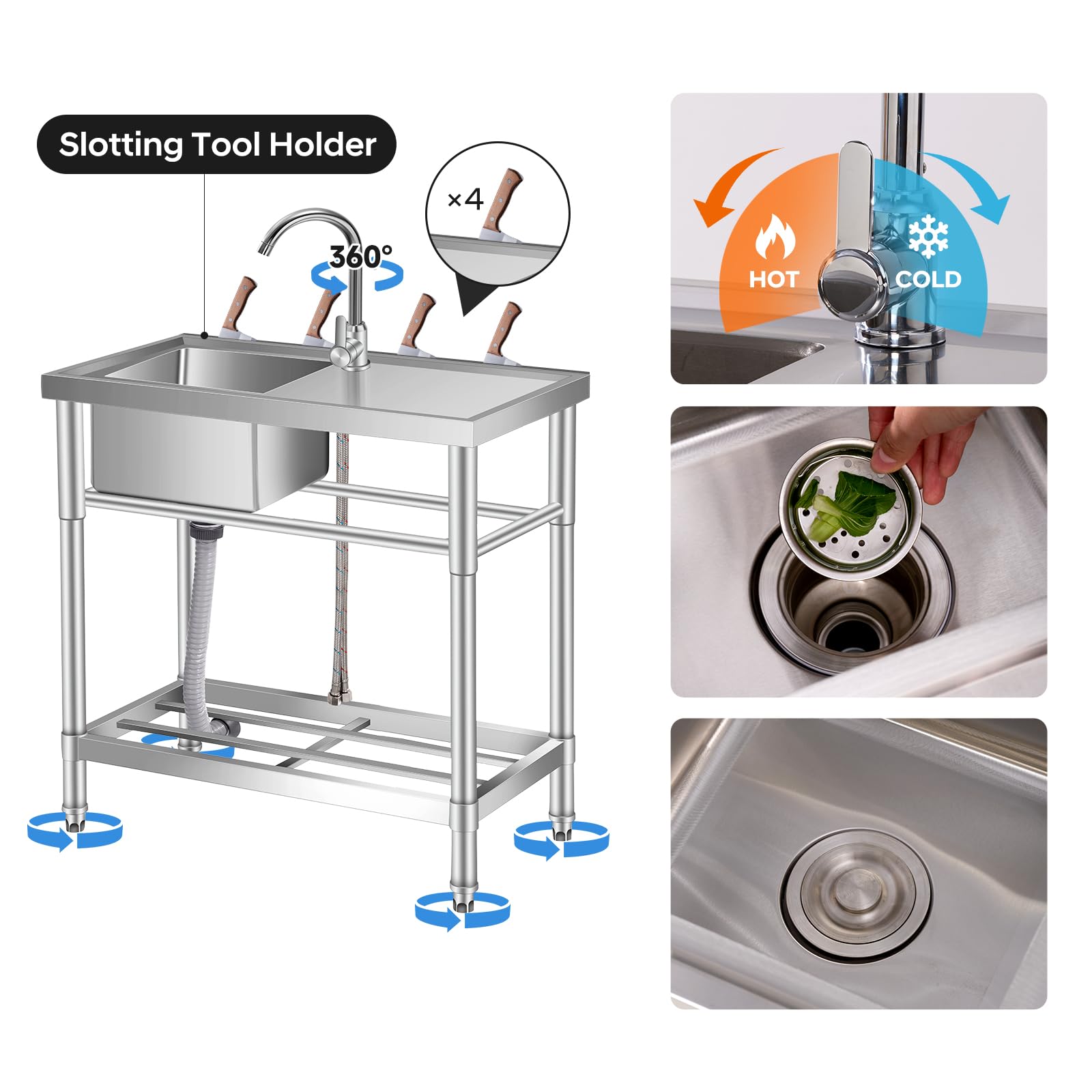Compartment Commercial Sink St - огляд і ціна Commercial Kitchen Taps