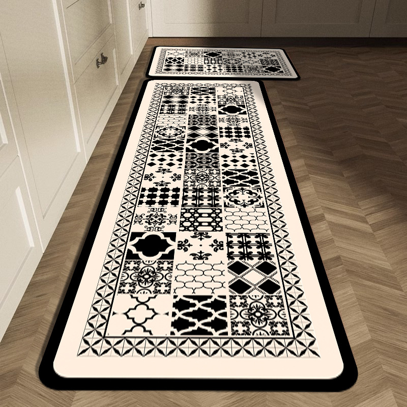 Black White Geometric Tile Kit - огляд і ціна Commercial Kitchen Tile
