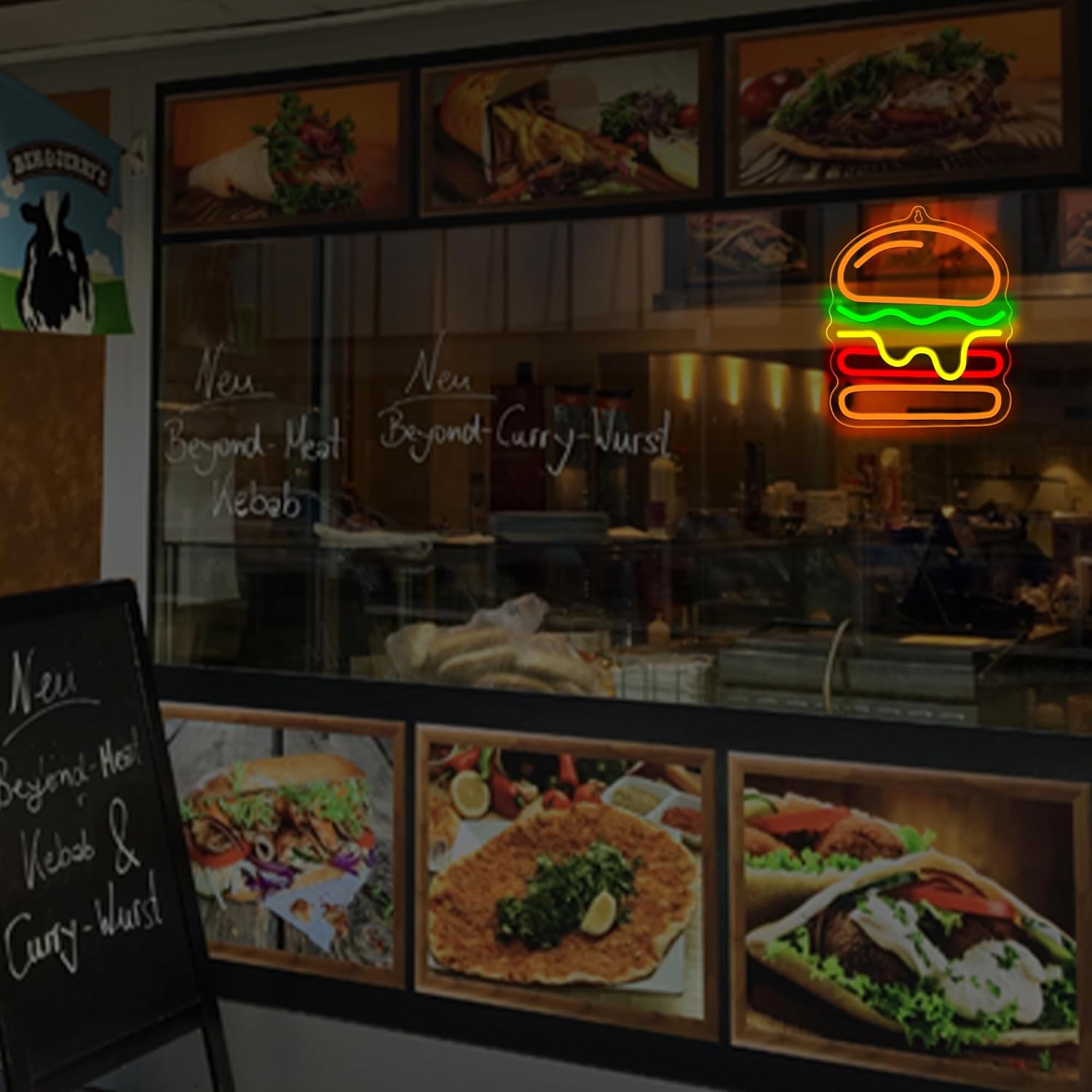 Burger Neon Sign with Layered  - огляд і ціна Commercial Kitchen Light