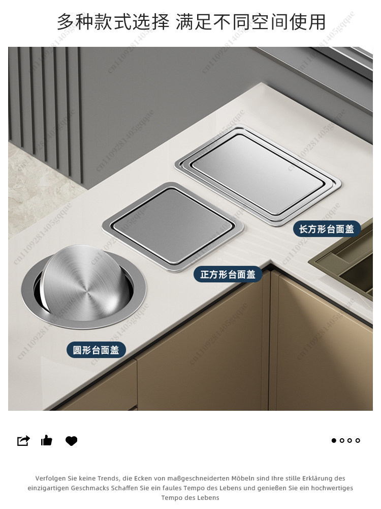 Countertop Trash Can Embedded  - огляд і ціна Commercial Kitchen Trash Can