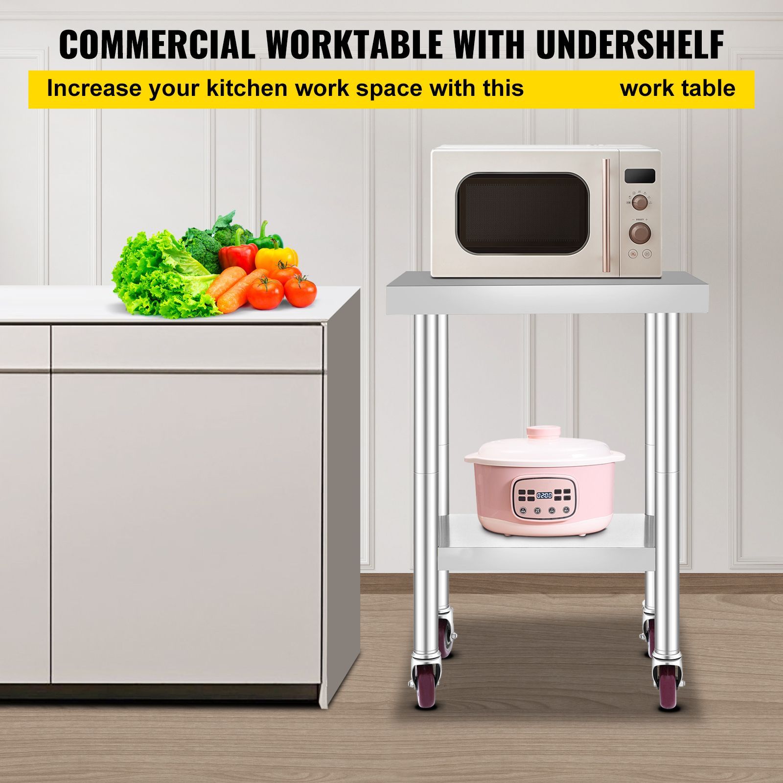 Stainless Steel Work Table 24  - огляд і ціна Commercial Kitchen Prep Table