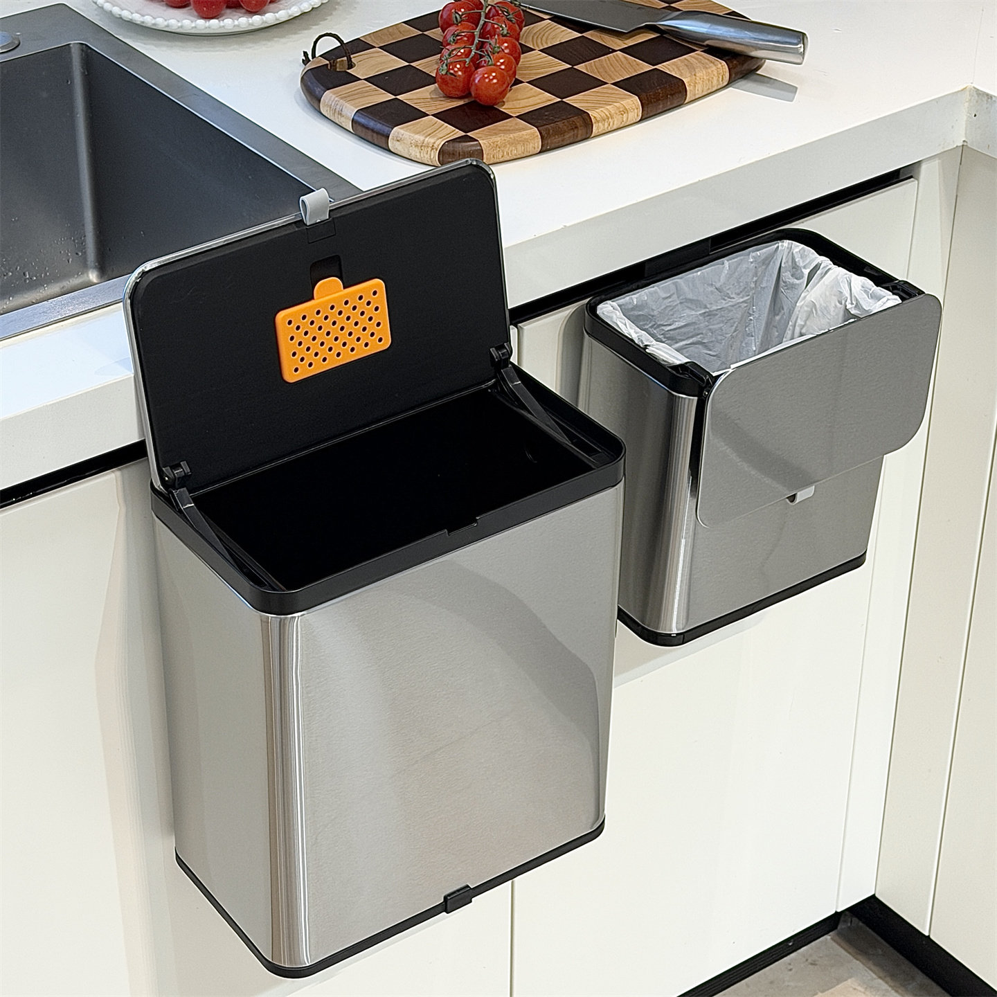 Stainless Steel Hanging Kitche - огляд і ціна Commercial Kitchen Trash Can